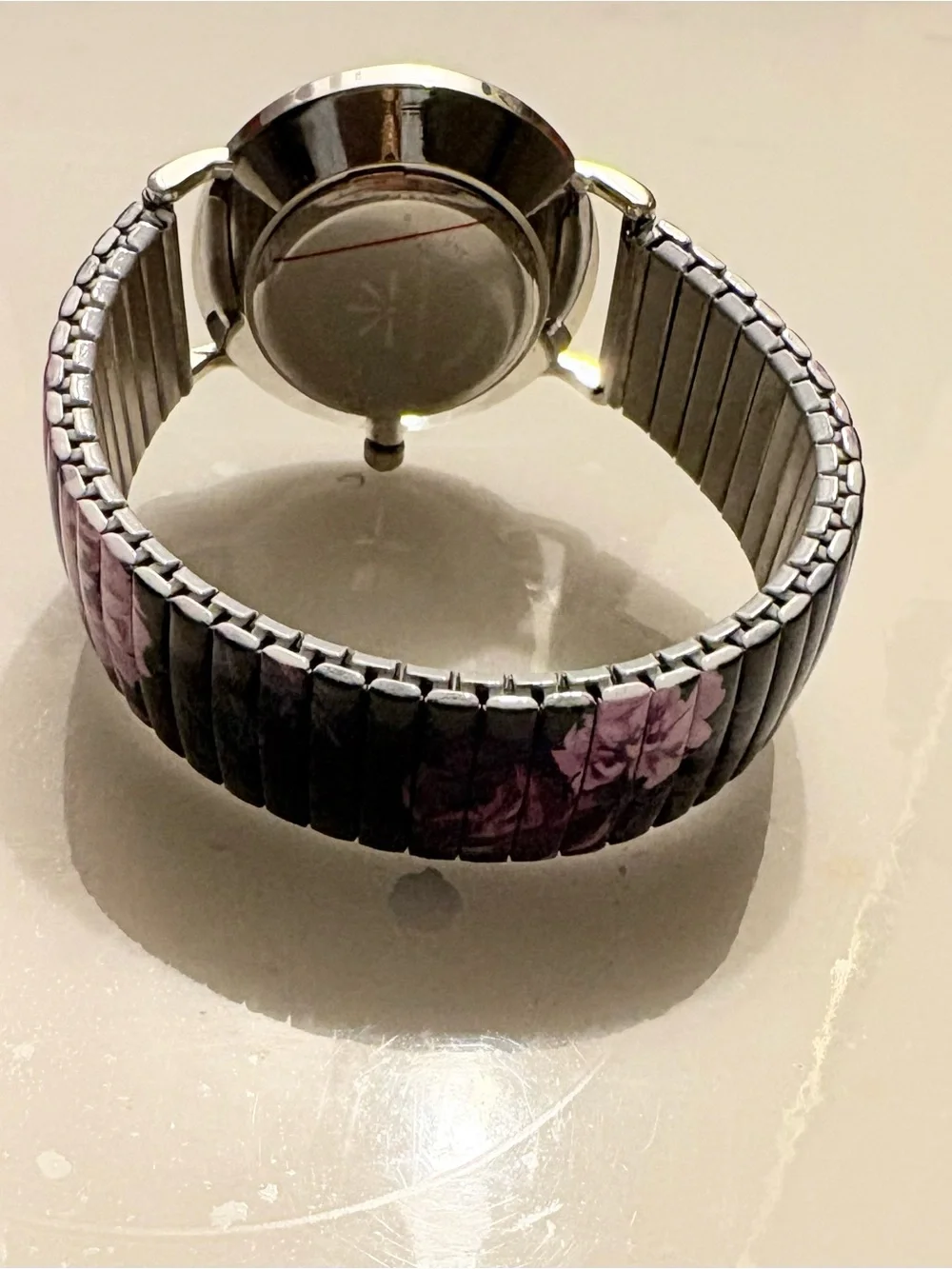 Isaac Mizrahi Floral Purple and Pink Expansion Band Watch It Needs a New Battery